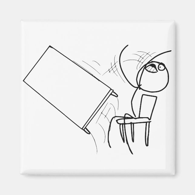 Table Flip Flipping Rage Face Meme Magnet (Front)