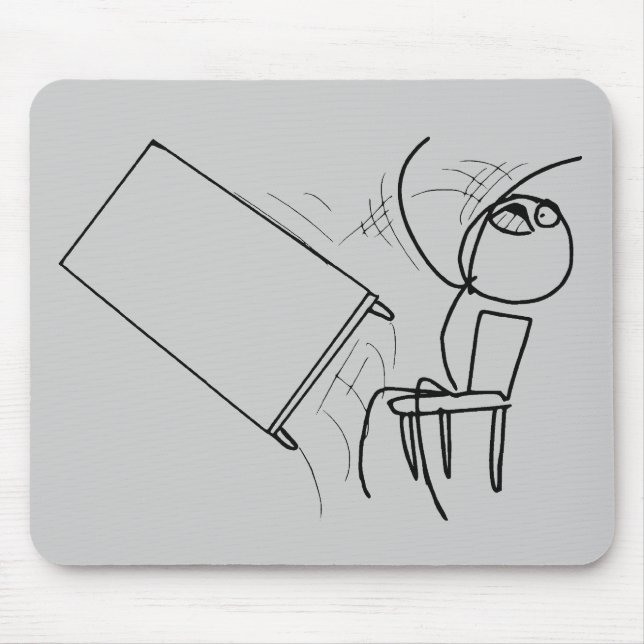 Table Flip Flipping Rage Face Meme Mouse Mat (Front)