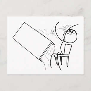Table Flip Flipping Rage Face Meme Postcard