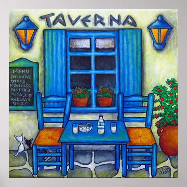Table for Two in Greece by Print Lisa Lorenz (Front)