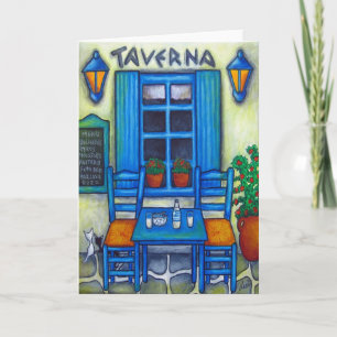 Table for Two in Greece Greeting Card