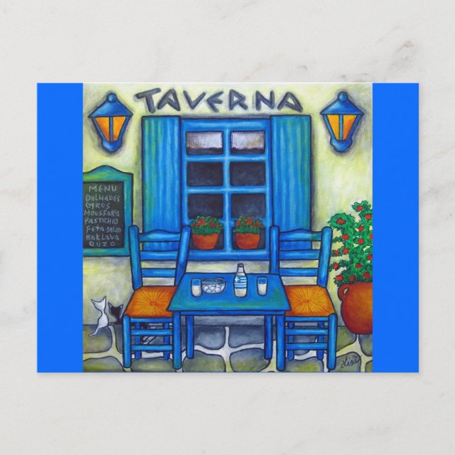 Table for Two in Greece Post Card (Front)