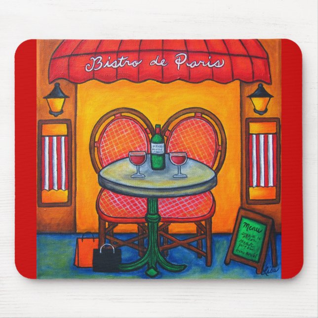 Table for Two in Paris Mouse Pad (Front)