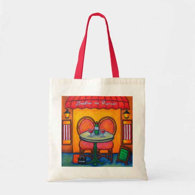 "Table for Two in Paris" Tote Bag (Front)