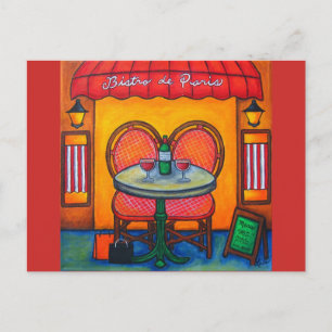 Table for Two, Paris Bistro By Lisa Lorenz Postcard