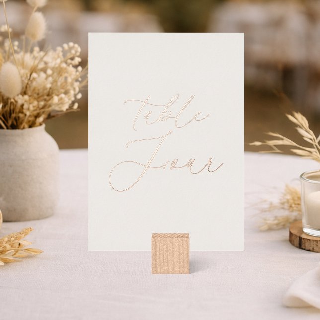 Table Four Wedding Sign | Real Gold Foil Card (Creator Uploaded)