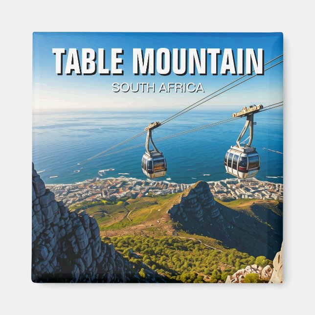 Table Mountain Ariel Cableway South Africa Magnet (Front)