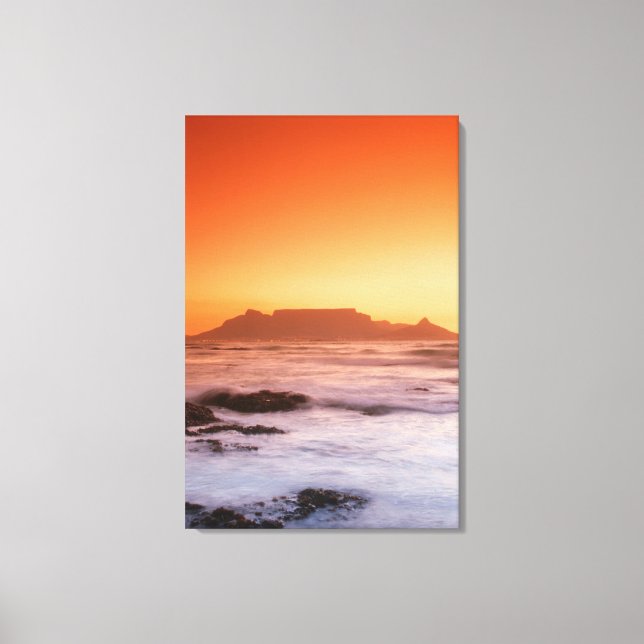 Table Mountain At Sunset, Bloubergstrand Canvas Print (Front)