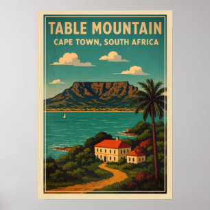 Table Mountain Cape Town - South Africa V01 Poster