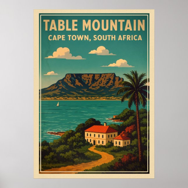 Table Mountain Cape Town - South Africa V01 Poster (Front)