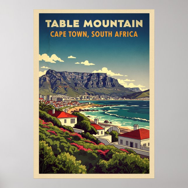 Table Mountain Cape Town - South Africa V03 Poster (Front)