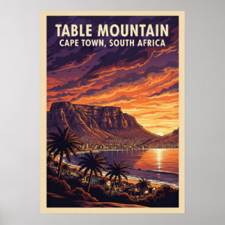 Table Mountain Cape Town - South Africa V04 Poster