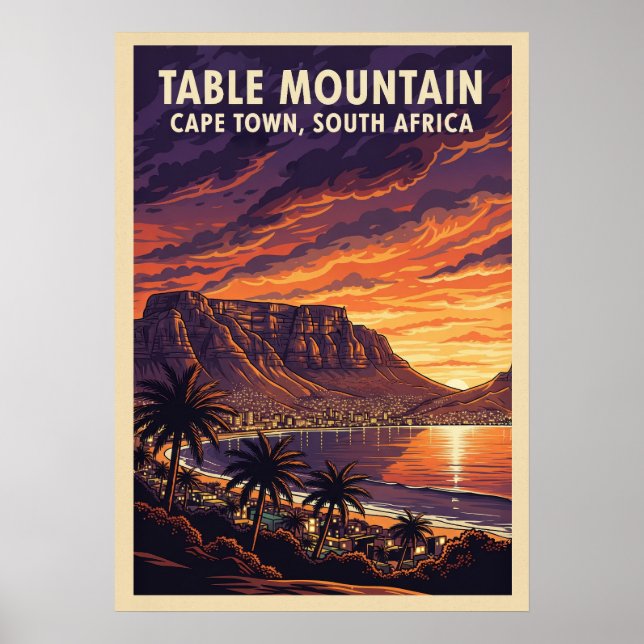 Table Mountain Cape Town - South Africa V04 Poster (Front)