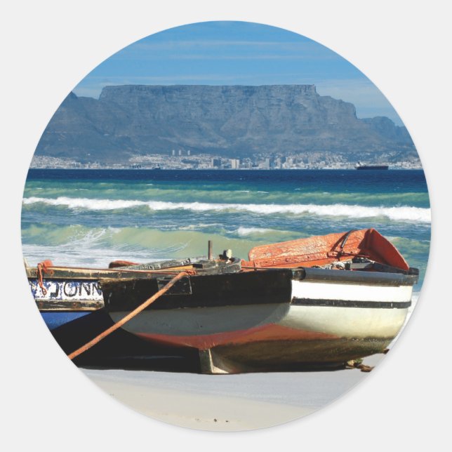 Table Mountain & fishing boats stickers (Front)