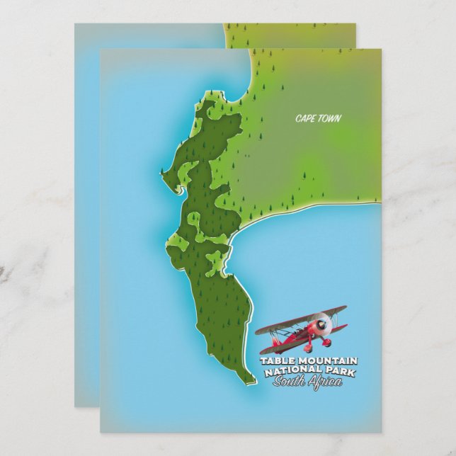 Table Mountain National Park South Africa map (Front/Back)
