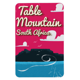 Table Mountain South Africa Vintage travel poster Magnet