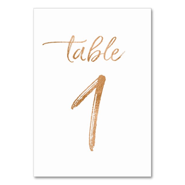 Table No. 1 Number (Front)