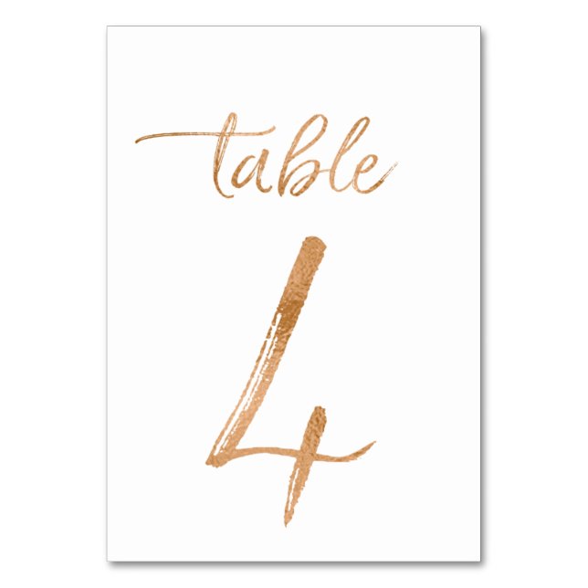 Table No. 4 Table Number (Front)