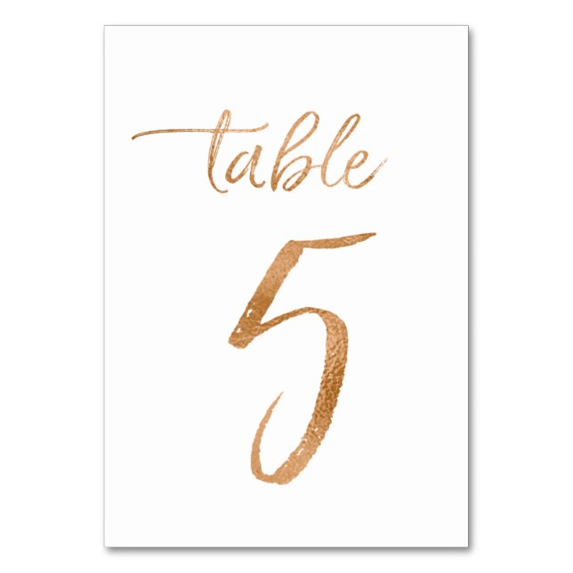 Table No. 5 Number (Front)