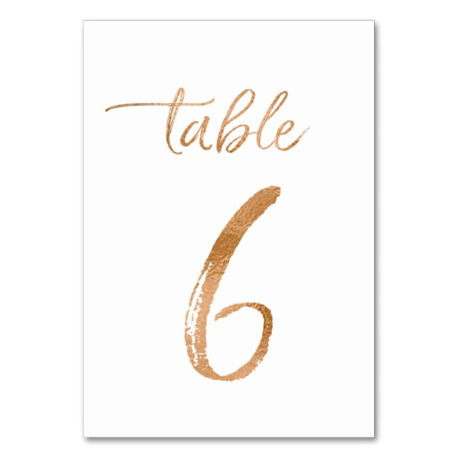 Table No. 6 Number (Front)