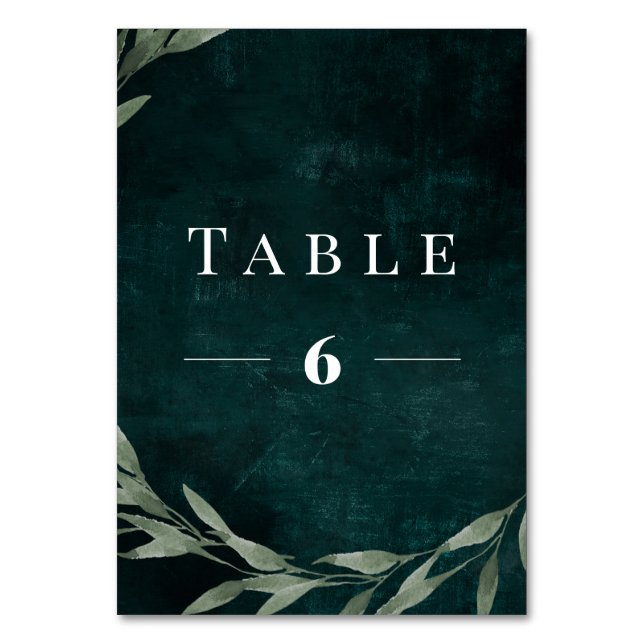 Table No. Classic Green Table Number (Front)