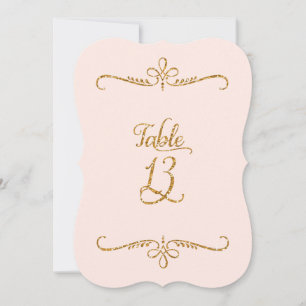 Table Number 13, Fancy Script Lettering Receptions