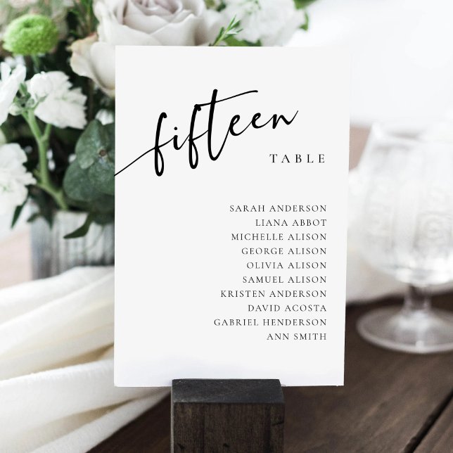 Table Number 15 Fifteen Seating Chart Card (Creator Uploaded)