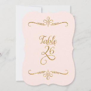 Table Number 26, Fancy Script Lettering Receptions