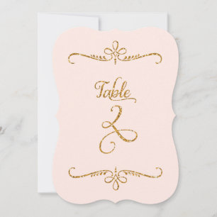 Table Number 2, Fancy Script Lettering Receptions