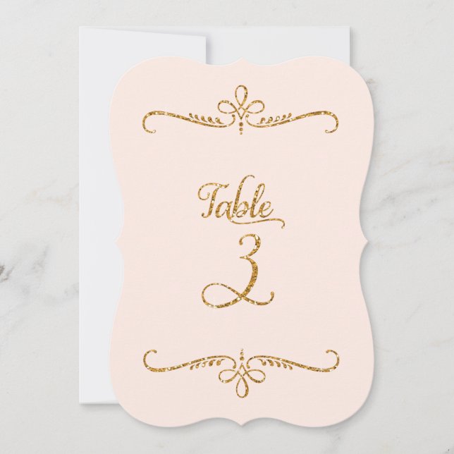 Table Number 3, Fancy Script Lettering Receptions (Front)