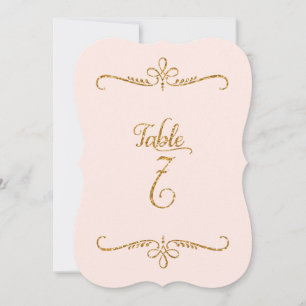 Table Number 7, Fancy Script Lettering Receptions