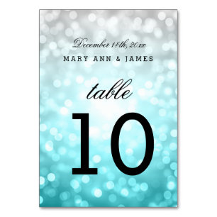 Table Number Beach Ombre Glitter Lights