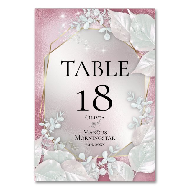 TABLE NUMBER | Burgundy Pearl Shimmer (Front)