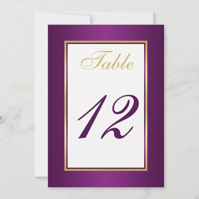Table Number Card (Front)
