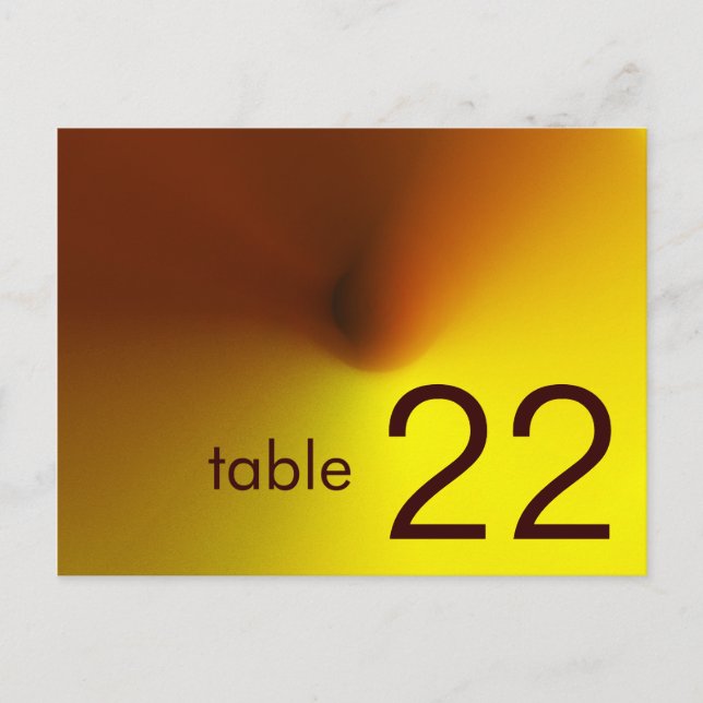 table number card (Front)