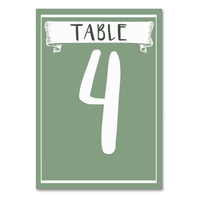 Table Number Card - 4 (Front)