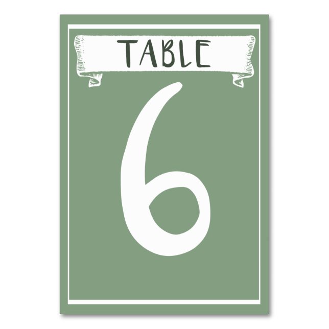Table Number Card - 6 (Front)