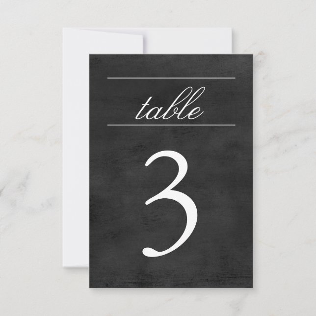Table Number Card | Chalkboard (Front)