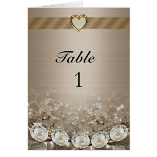 Table number Card diamonds and gold