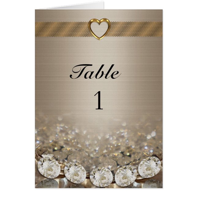 Table number Card diamonds and gold (Front)