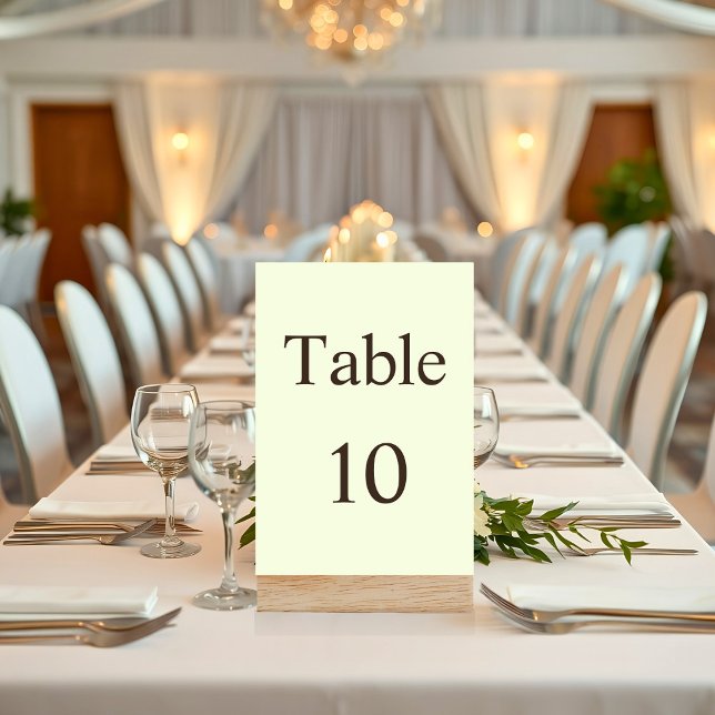 Table Number Card Unique Solid Colour  (Creator Uploaded)