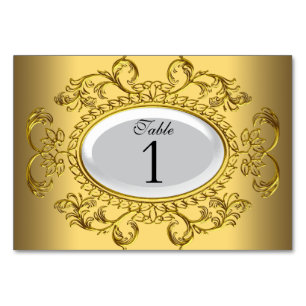 Table Number Cards Royal White Gold