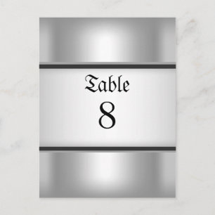 Table Number Cards Silver