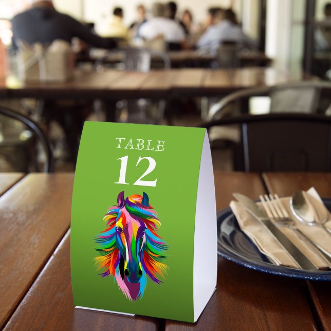 Table Number Colorful Racehorse Green (Insitu(Restaurant))