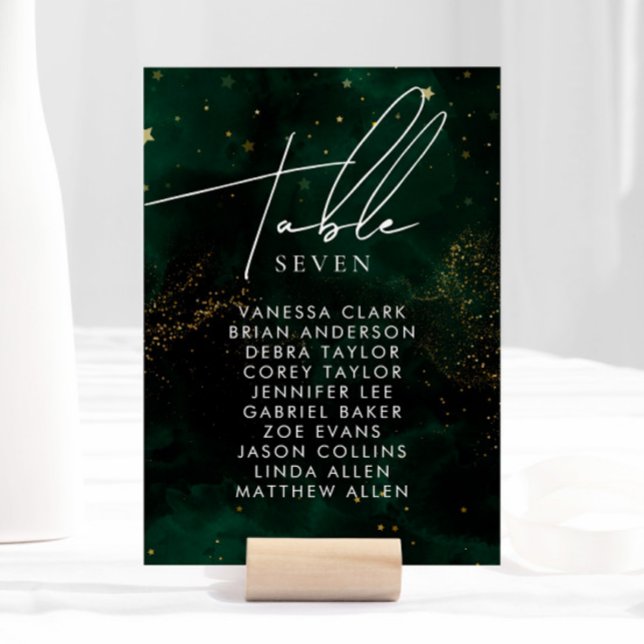 Table Number Dark Watercolor Green Magical Golden (Creator Uploaded)