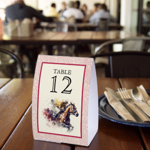 Table Number Derby Racehorse and Jockey