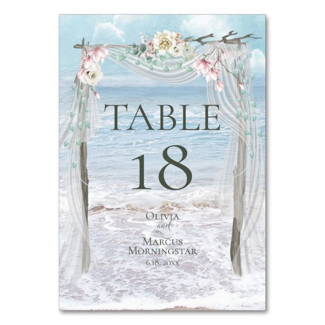 TABLE NUMBER | Elegant Beach Wedding Arbor (Back)