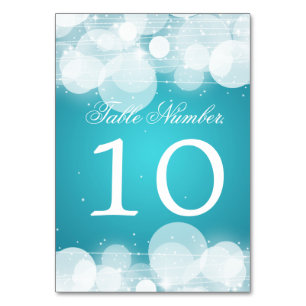 Table Number Glow & Sparkle Turquoise