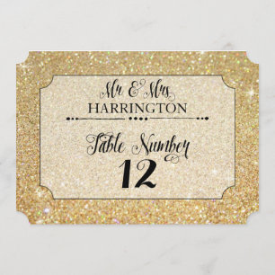 Table Number Gold Glitter Mr. & Mrs. Modern Fab