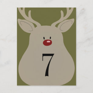 Table Number Goofy Reindeer Postcard